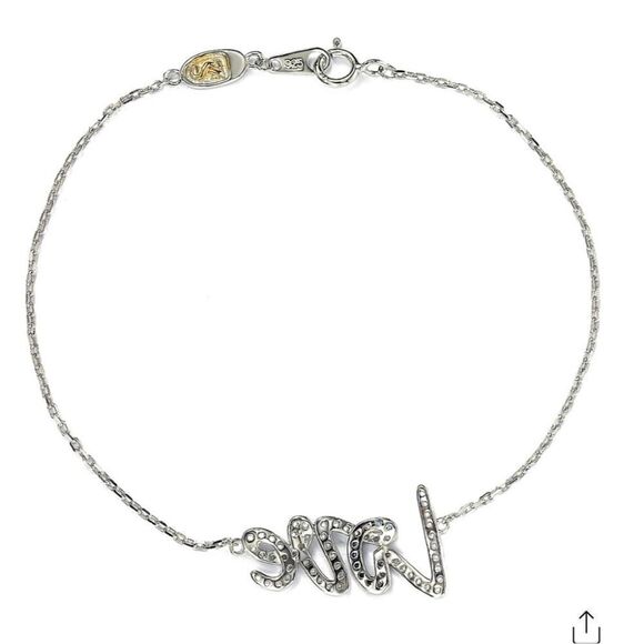 SUZY LEVIAN Silver Diamond and Sapphire Love Bracelet - Picture 2 of 4
